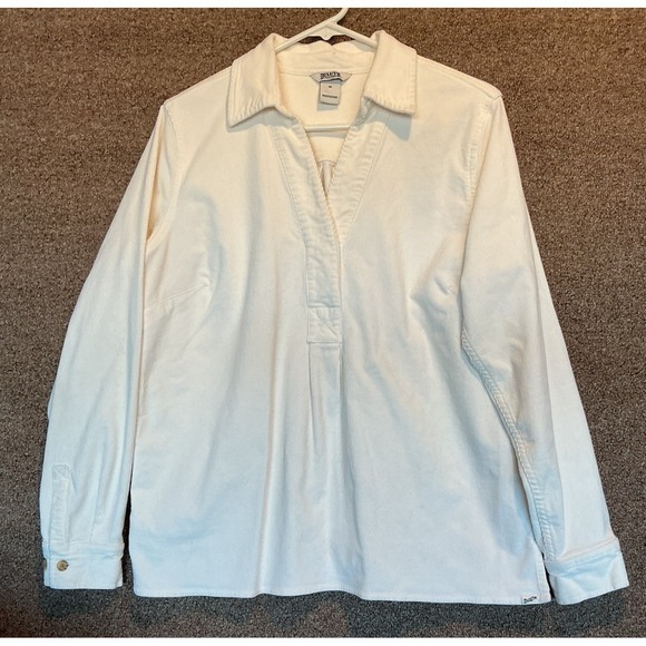 Duluth Pack Tops - Duluth Trading Co Corduroy Popover Shirt Women Cream M New No Tag 30873 Outdoors